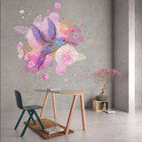Hummingbird Wall Vinyl Sticker - Colibri Art Decor Humming Bird Cute Colorful Home Decal Gift