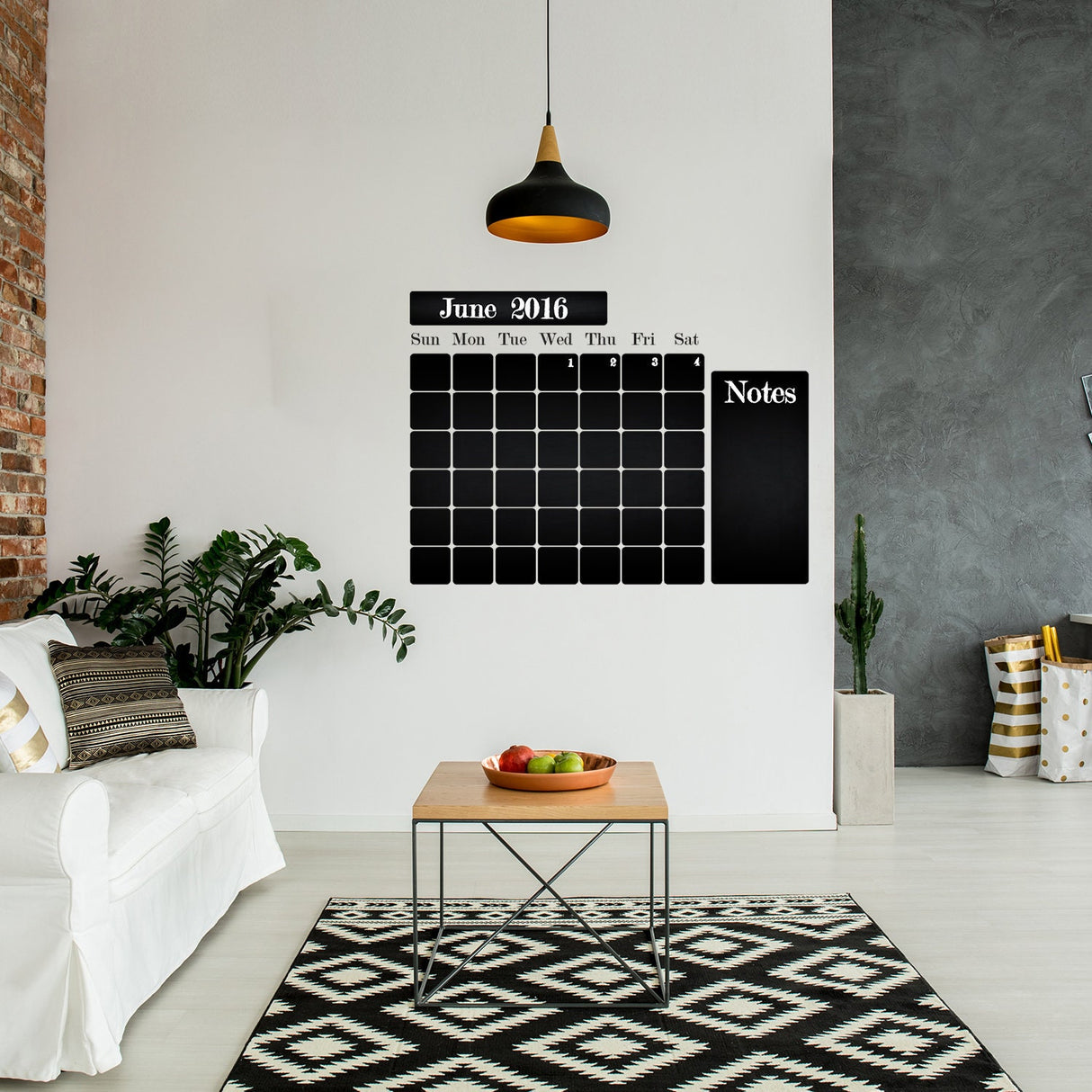 Office Calendar Chalkboard Vinyl Sticker - Editable Organizer Dry Erase Chalk Decal