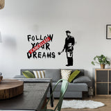 Banksy Follow Your Dreams Wall Sticker - Homeless Cancelled Art Ideas Mac Macbook Vinyl Decal