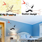 Custom Drawing Vectorize In Vinyl Sticker - Draw Portrait Design Art Made Photo In Illustration Decal