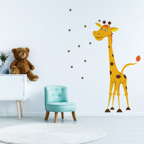 Nursery Giraffe Vinyl Wall Sticker - Baby Art Cute Funny Gift Animal Decor Decal