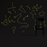 Glowing Vinyl Ceiling Decal Star Map with Lines - Glow in the Dark Constellations Sticker