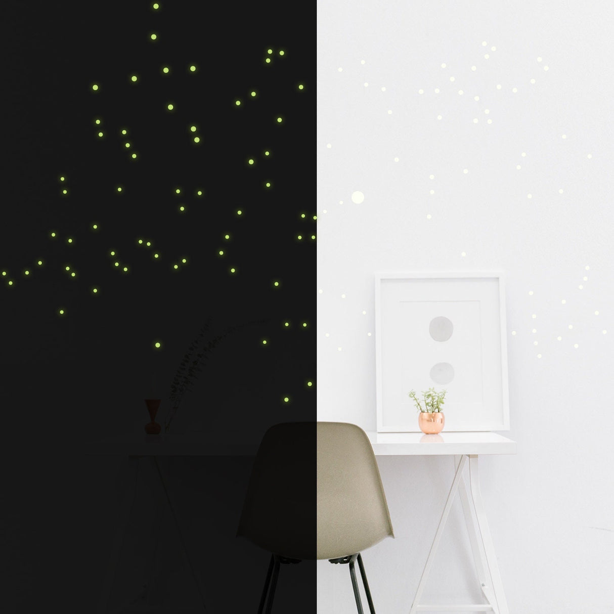 Night Glowing Star Wall Stickers - Glow In The Dark Stars Art Vinyl Decals Luminescent Luminous Light Effect Constellations Ceiling Sticker