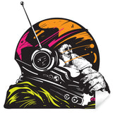 Astronaut Space Monkey Wall Vinyl Sticker - Funny Cosmonaut Chimpanzee Astro Thinking Chimp Print Decal