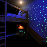 257x Glow In The Dark Circle Stars Wall Stickers - The Ceiling Round Ring And Moon Glowing Decal