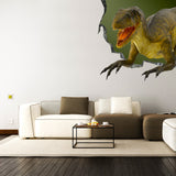 3d Dinosaurus Art Animal Hole In Wall Sticker - Vinyl Decor Broken Illusion Peel And Stick Decal