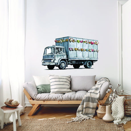 Banksy Animal Truck Vinyl Wall Sticker - Art Home Decor Cool And Premium Waterproof Decal
