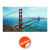 California Golden Gate Bridge Wallpaper Sticker - Wall Cover Art San Francisco Vinyl Print Room Decal