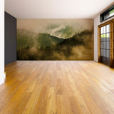 Foggy Forest Wallpaper Decal - Landscape Tree Wall Paper Mural Self Peel And Stick Sticker