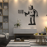 Banksy Barcode Robot Wall Vinyl Sticker - Street Art Graffiti Machine Decal