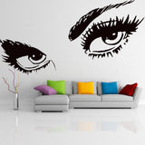 Woman Eyes Sticker Bedroom Wall Decor For Women - Female Eye Lash Beautiful Room Eyebrow Decal