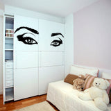 Woman Eyes Sticker Bedroom Wall Decor For Women - Female Eye Lash Beautiful Room Eyebrow Decal