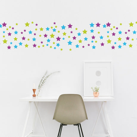 60x Stars Decor Wall Decals For Nursery - Removable Star Vinyl Room Stickers