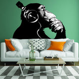 Monkey With Headphones DJ Decal