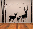 Deer Wildlife Wall Decal - Birch Tree Forest Moose Vinyl Sticker For Nursery Baby Kid Room Decor