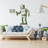 Banksy Barcode Robot Wall Vinyl Sticker - Street Art Graffiti Machine Decal