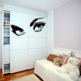 Woman Eyes Sticker Bedroom Wall Decor For Women - Female Eye Lash Beautiful Room Eyebrow Decal