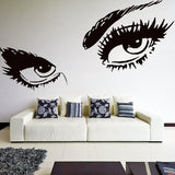 Woman Eyes Sticker Bedroom Wall Decor For Women - Female Eye Lash Beautiful Room Eyebrow Decal