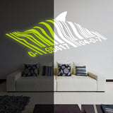 Banksy Barcode Shark Wall Vinyl Sticker - The Glow In Dark Street Art Graffiti Night Decal For Kids Room