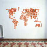 World Map Wall Decal - Large Vinyl Sticker Of The Giant Travel Globe For Bedroom Living Room Decor