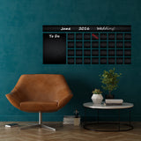 Chalkboard Wall Planner Blackboard Kitchen Sticker - Black Board Weekly Calendar Chalk Decal Monthly Week Day Meal Memo Menu Daily Organiser