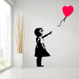 Banksy Girl With The Red Balloon Wall Decal - Bansky Street Art Graffiti Air Ballon Vinyl Sticker For Wall