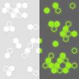 50x Glow In Dark Honeycomb Wall Decals Decor - Nigh Light Geometric Hexagon Stickers