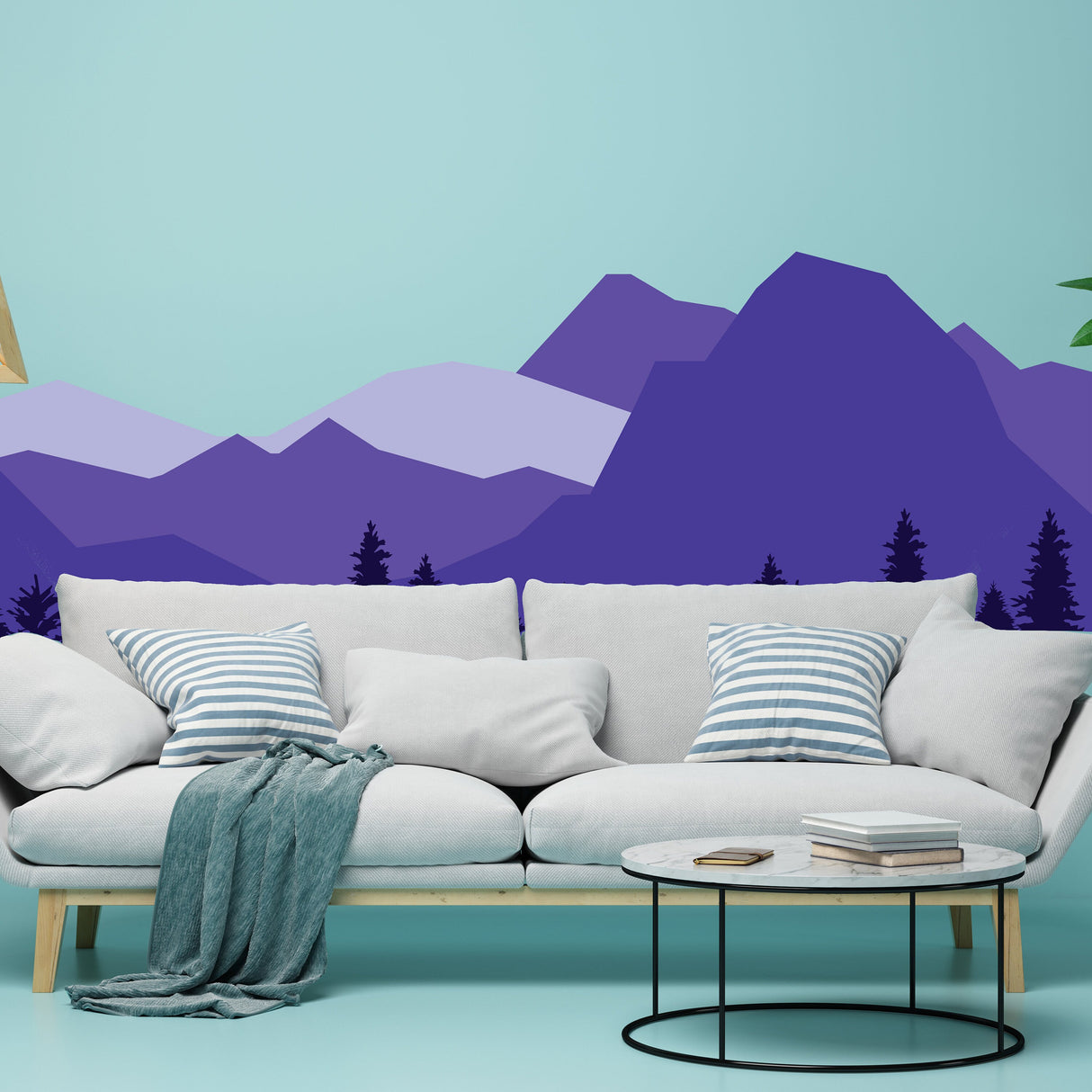 Mountain Wall Decal - Mountains Vinyl Sticker Decor For Nursery Baby Kid Boy Room
