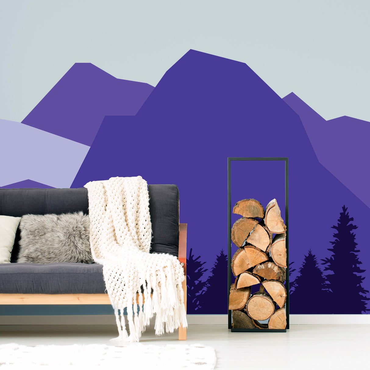 Mountain Wall Decal - Mountains Vinyl Sticker Decor For Nursery Baby Kid Boy Room