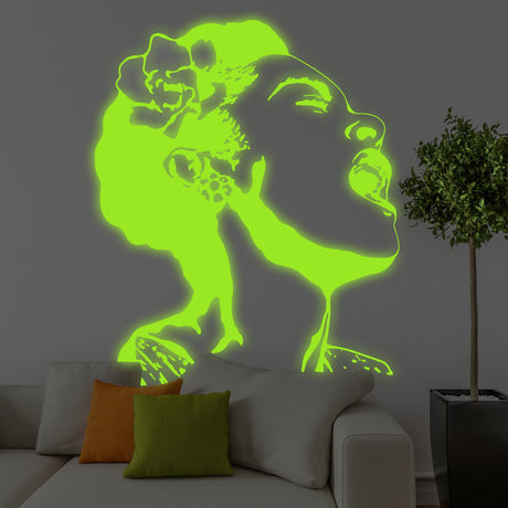 Glow In Dark Life Is Beautiful Banksy Street Art Wall Decal - Night Light Glowing Neon Singing Woman Sticker