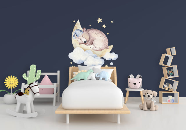 Baby Nursery Wall Decor Sticker - Animal Cloud Dream Decal For Boy Girl Room