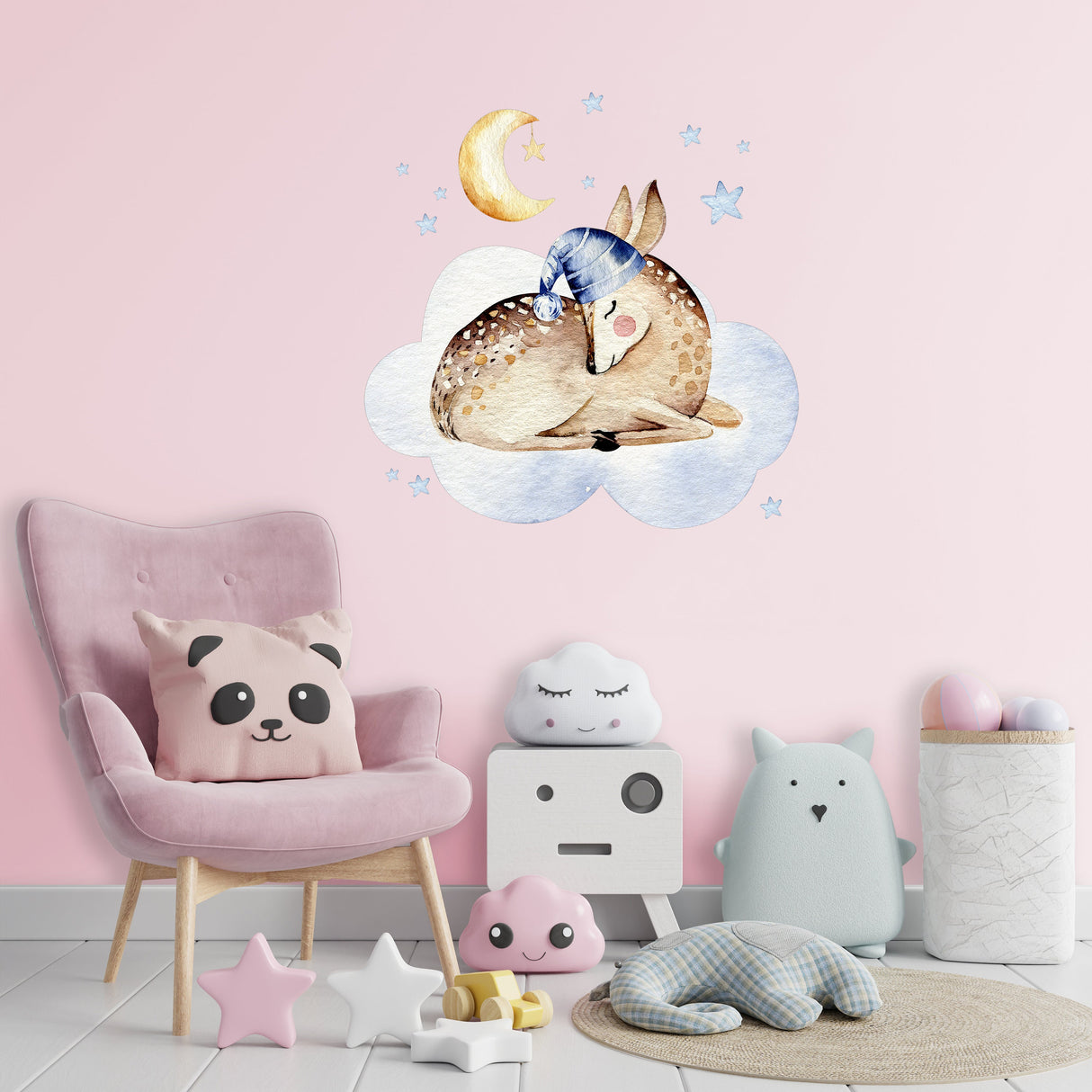 Baby Nursery Dream Wall Sticker - Animal Cloud Decor Decal For Boy Girl Room