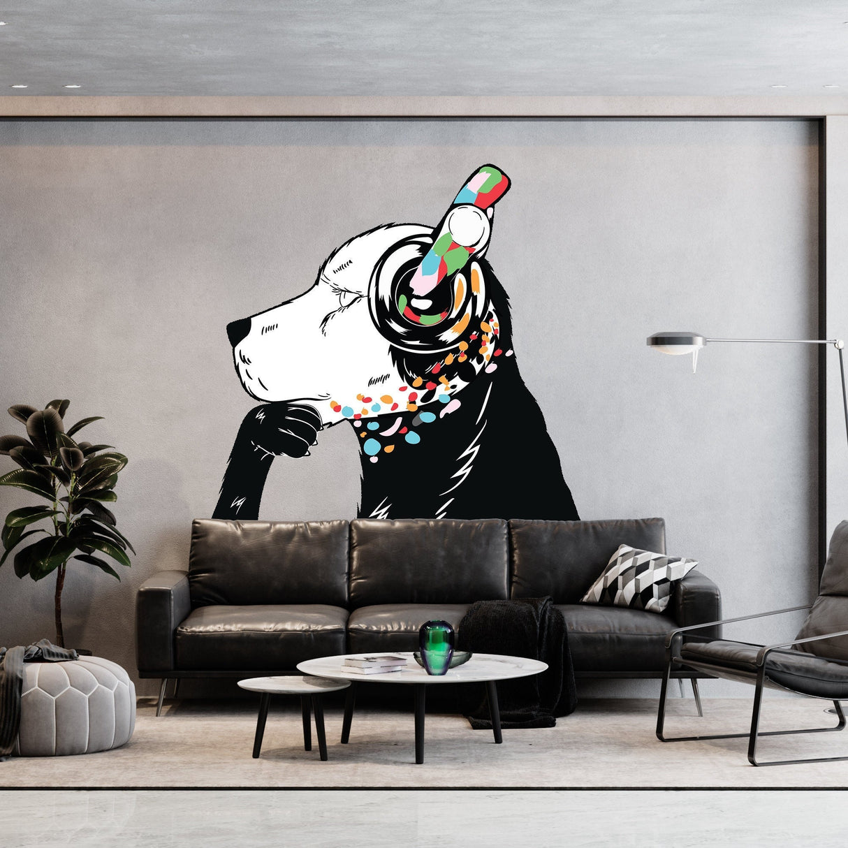 Thinking Dog Sticker - Inspired by Banksy Art Vinyl Dj Baksy Wall Decal