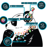 Panda Wall Art Sticker - Thinking Dj Panda Bear Head Headphones Vinyl Decal