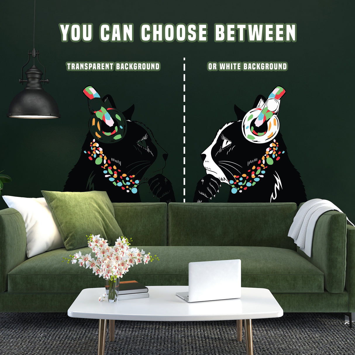 Thinking Cat Sticker - Inspired by Banksy Art Vinyl Dj Baksy Wall Decal