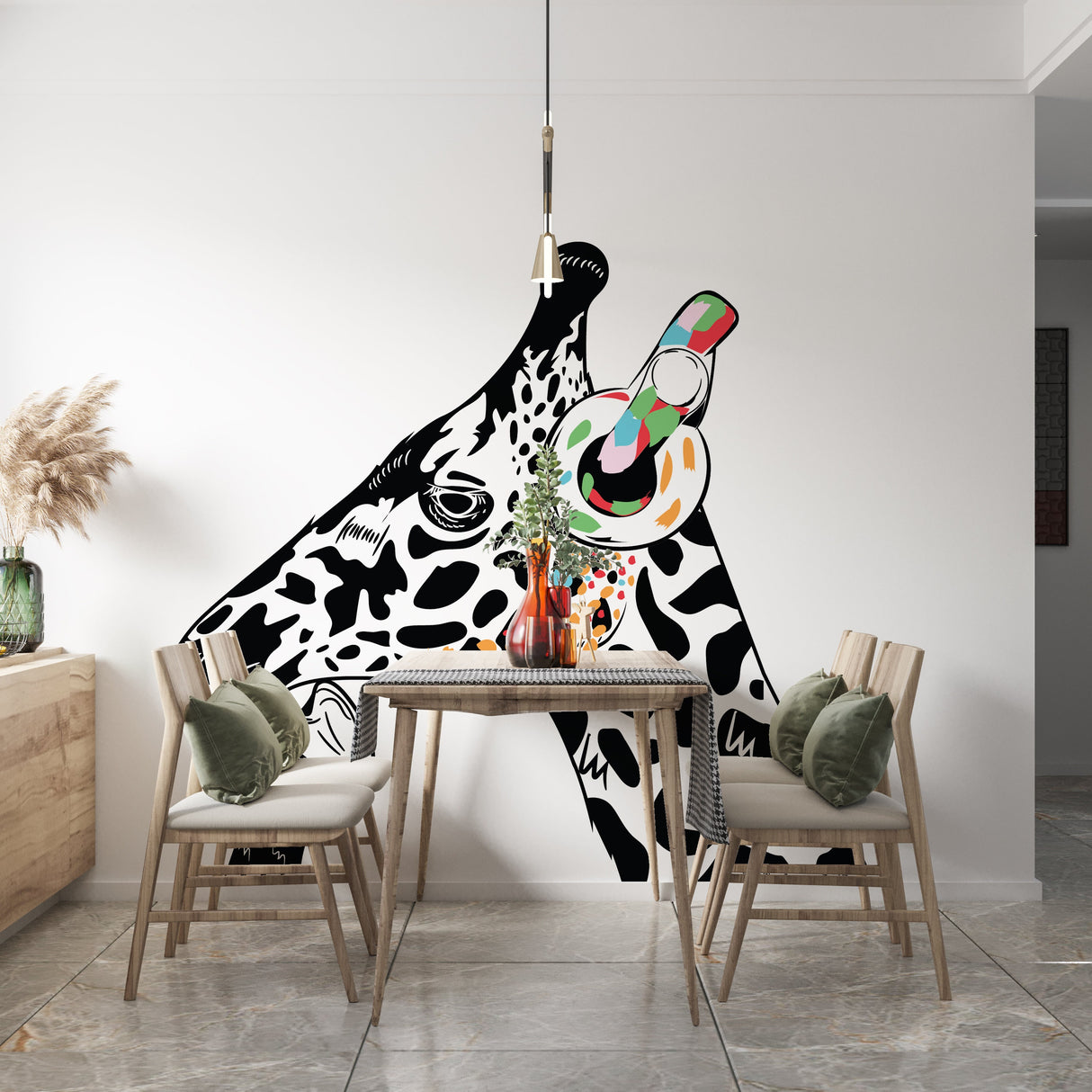Thinking Giraffe Sticker - Inspired by Banksy Art Vinyl Dj Baksy Wall Decal