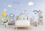 Sea Whales Wall Sticker For Kids Room Decor - Fish Theme Baby Boy Nursery Decal