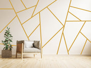 Gold Thin Line Stickers - Geometric Peel And Stick Stripe Wall Decals For Bedroom Decor