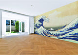 Kanagawa Wave Wallpaper Decal - The Great Waves Japanese Ocean Art Vinyl Wall Sticker for Home Decor