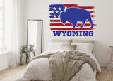Wyoming Decal - Wyoming State Bull Wall Sticker