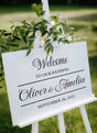 Personalized Wedding Welcome Sign Decal – Couples Names & Dates Bridal Shower Mirror Decor - Custom Wedding Mirror Vinyl Sticker