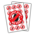 24x No Eggs Allergy Alert Sticker - Food Allergies Awareness Safety Decals