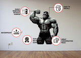 Gym Wall Decal Muscled Gorilla - Power Fitness Vinyl Sticker