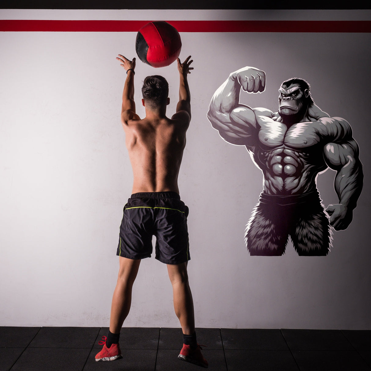 Gym Wall Decal Muscled Gorilla - Power Fitness Vinyl Sticker