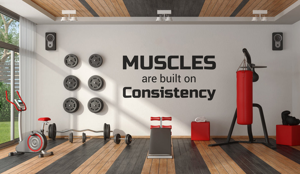 Gym Quote Wall Decal - Motivational Fitness Workout Sticker - Sport Training Motivation Vinyl Decor