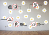 Premium Peel and Stick Daisy Flower Wall Decals - Perfect for Kids Room, Nursery, and Bedroom
