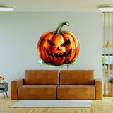 Laughing Pumpkin Decal - Halloween Scary Evil Face Vinyl Wall Sticker