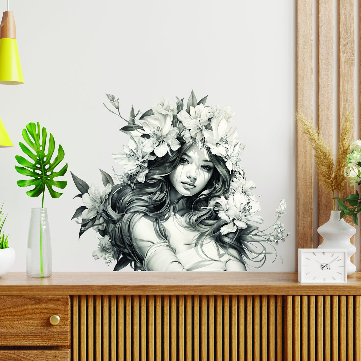 "Woman with Blooming Hair Wall Art"
