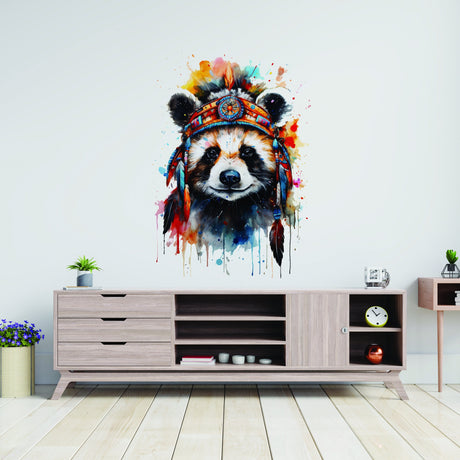 Panda-themed removable vinyl wall decal