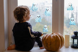 12x Printed White Ghosts Window Decals - Spooky Halloween Window Stickers Decor